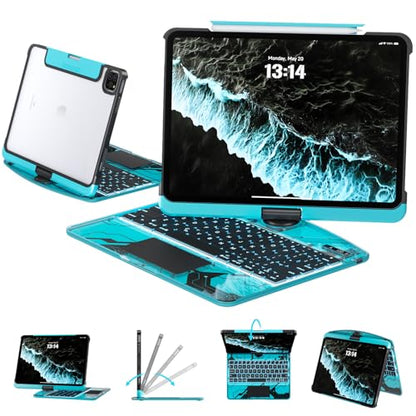 Transparent 360° Rotating Wireless Keyboard Case for iPad Pro 11-inch