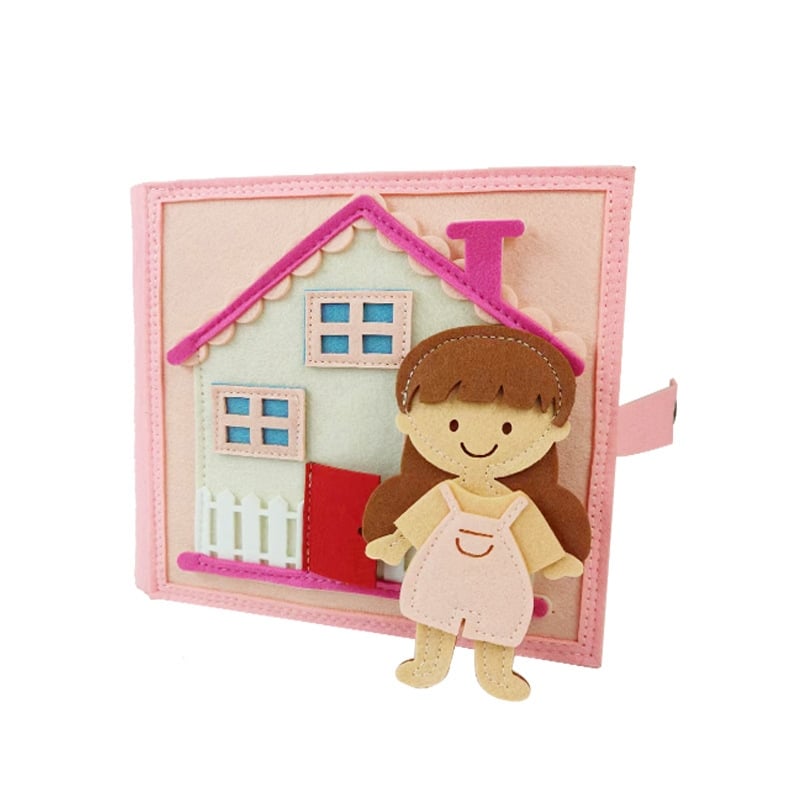 Felt Cloth Book, 1 Count Soft Activity Preschool Busy Book, Sensory Travel Toy with Learning Activities