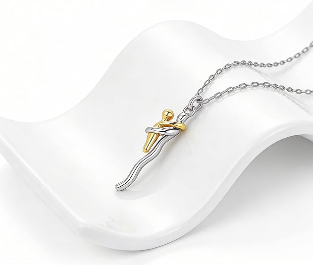 Maviglow™ – 925 Sterling Silver Mother & Child Embrace Pendant Necklace 