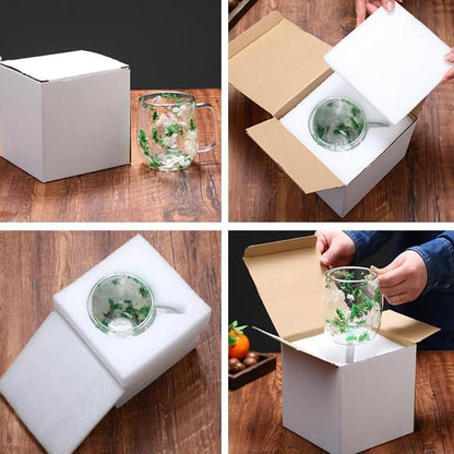 🌸Transparent Double Glass Flower Tea Cup
