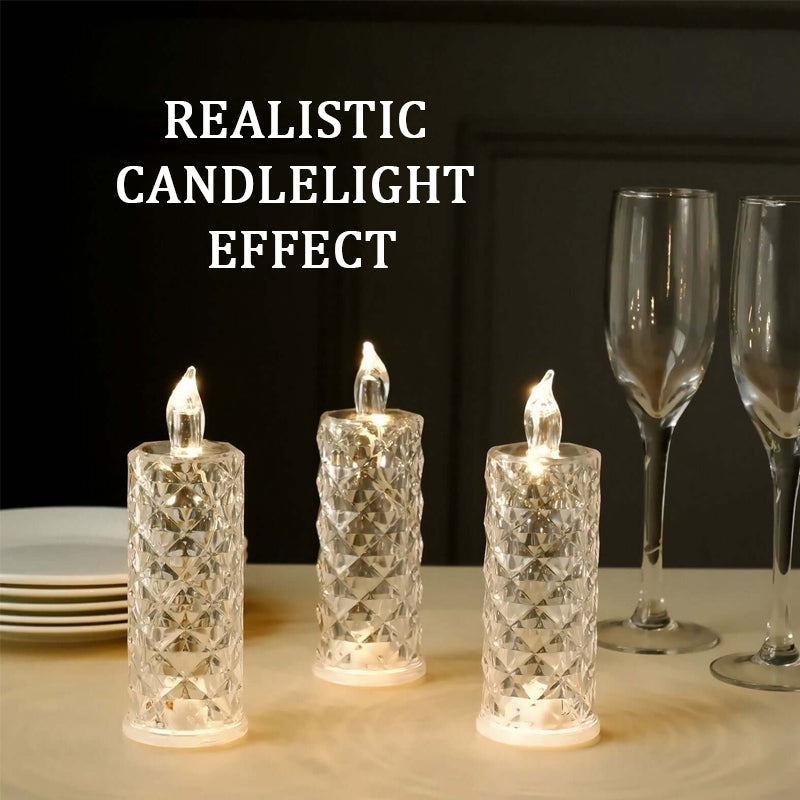 ✨ Crystal Rose Candlelight – Romantic glow without the mess