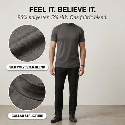 Maviglow™ – Slim Fit Mock Turtleneck T-Shirt for Men | Soft-Stretch Collar 