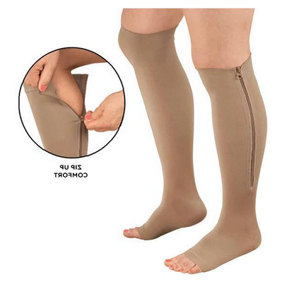 Zippered Compression Socks Support Stockings 20-30 mmHg