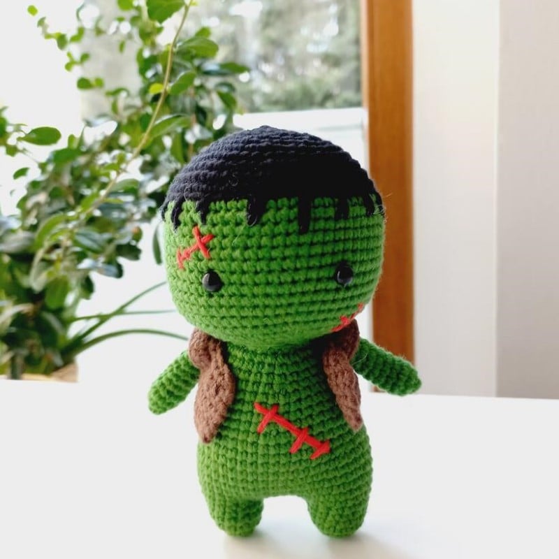 Handmade Crochet Halloween Doll Decoration