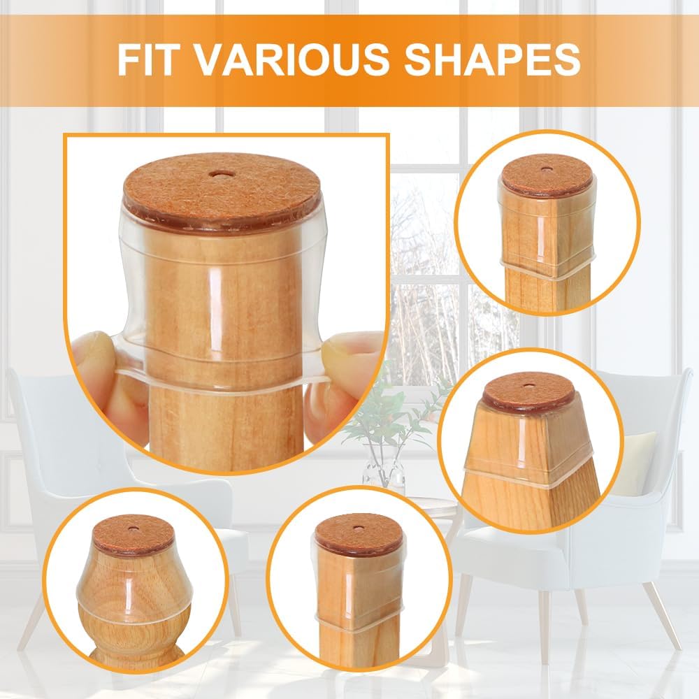 15 Pcs/set Chair Leg Floor Protectors for Hardwood Floors Silicone Covers