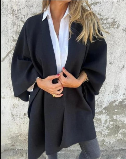 Casual V-neck Cape Jacket