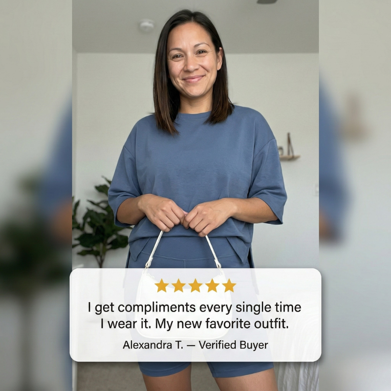 Softwell™ – Oversized Top & Biker Shorts 2-Piece Lounge Set + 50% OFF