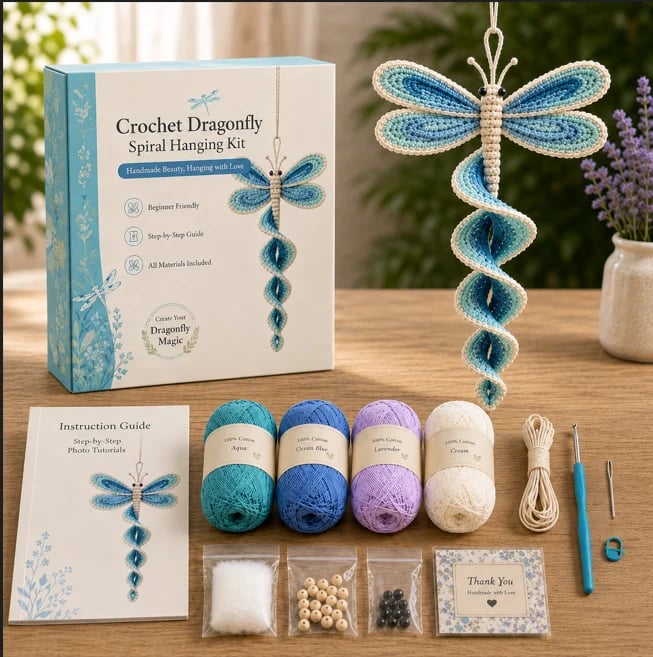 Beginner Crochet Spiral Hanging Garden Animal Decor DIY Kit