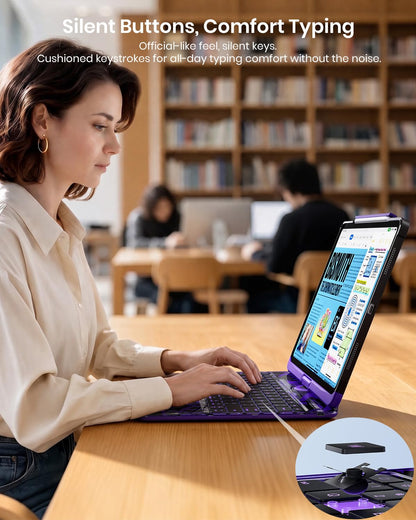 Transparent 360° Rotating Wireless Keyboard Case for iPad Pro 11-inch