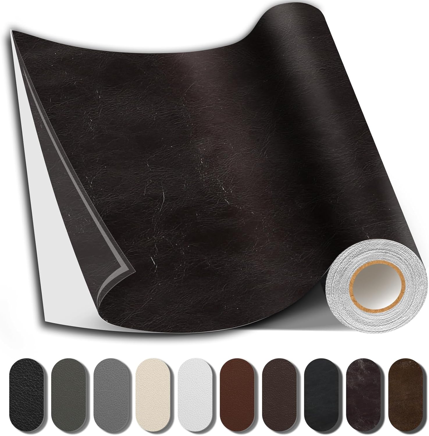 Caedrea Leather Repair Patch – 17x79" Self-Adhesive Waterproof Vinyl Patch for Couch, Furniture, Car Seats & Cabinets, Durable DIY Fix