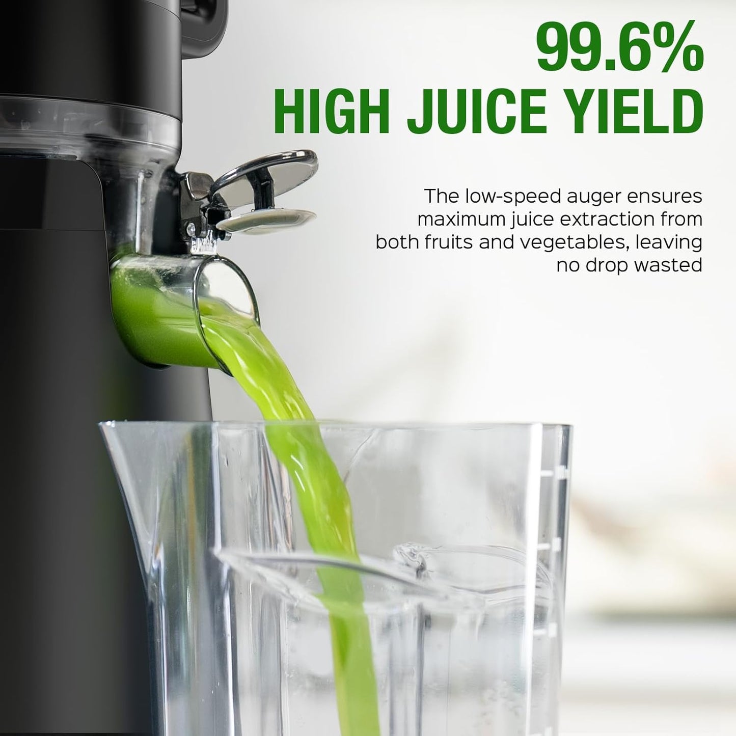 Caedrea Cold Press Juicer Machine – 5.3" Wide Feed Chute, High Juice Yield, Easy to Clean, BPA-Free