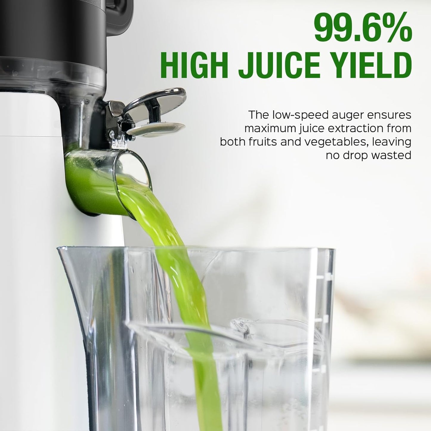 Caedrea Cold Press Juicer Machine – 5.3" Wide Feed Chute, High Juice Yield, Easy to Clean, BPA-Free