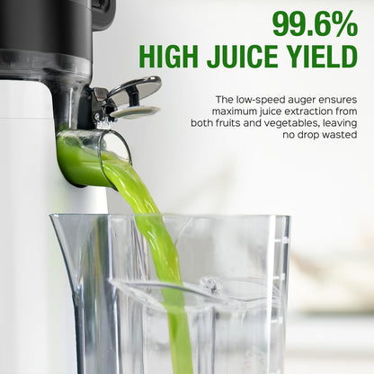 Caedrea Cold Press Juicer Machine – 5.3" Wide Feed Chute, High Juice Yield, Easy to Clean, BPA-Free