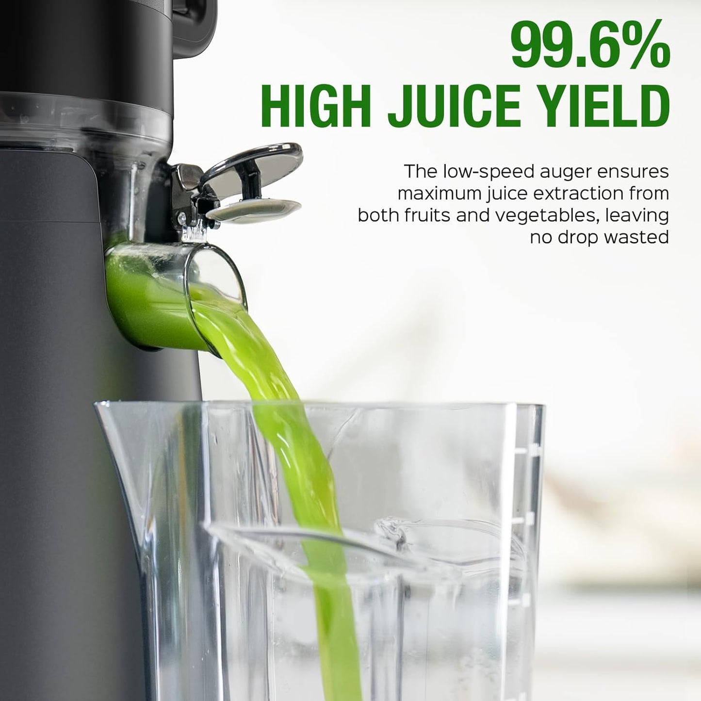 Caedrea Cold Press Juicer Machine – 5.3" Wide Feed Chute, High Juice Yield, Easy to Clean, BPA-Free