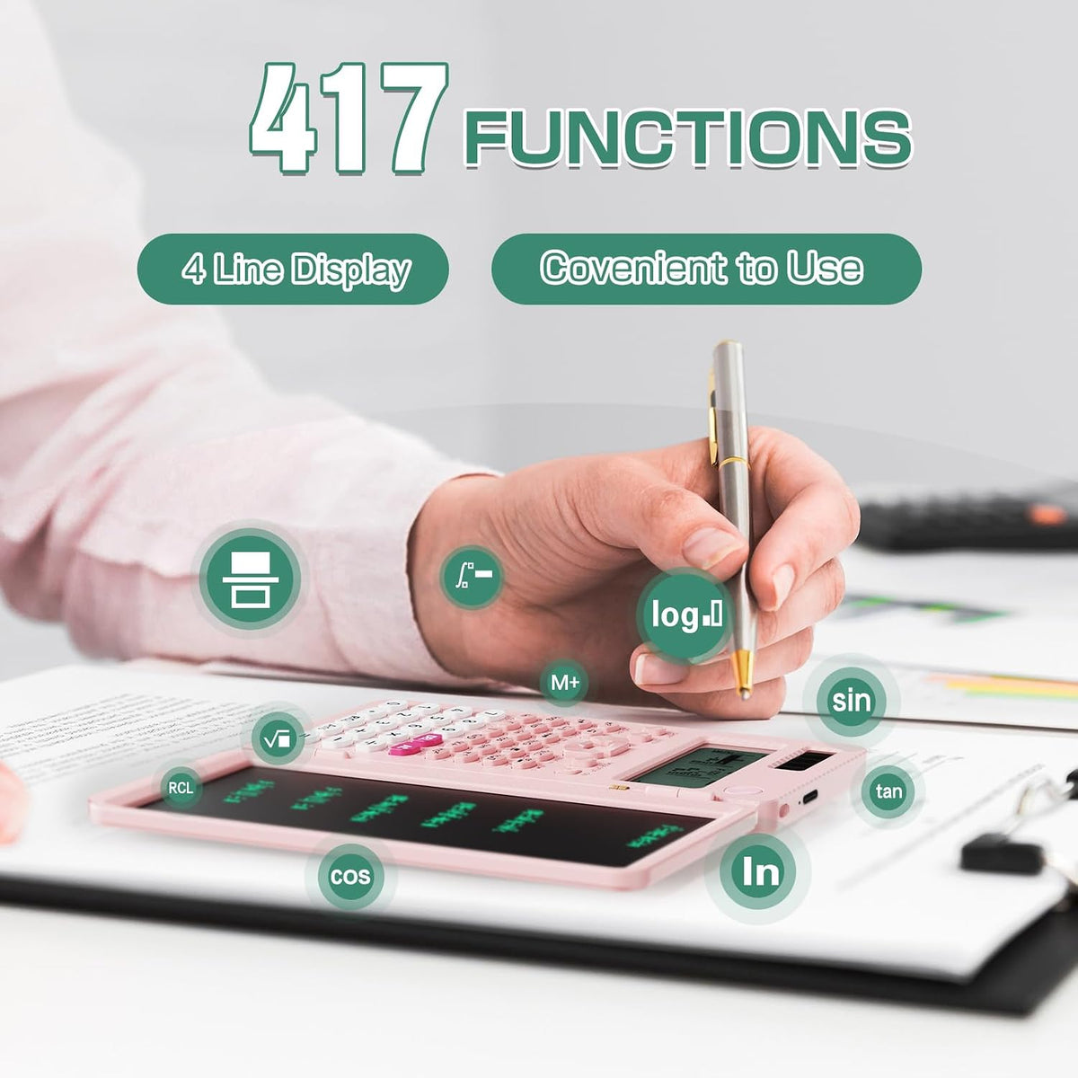 991ES MAX 417 Functions Scientific Calculator 4-Line Display Notepad