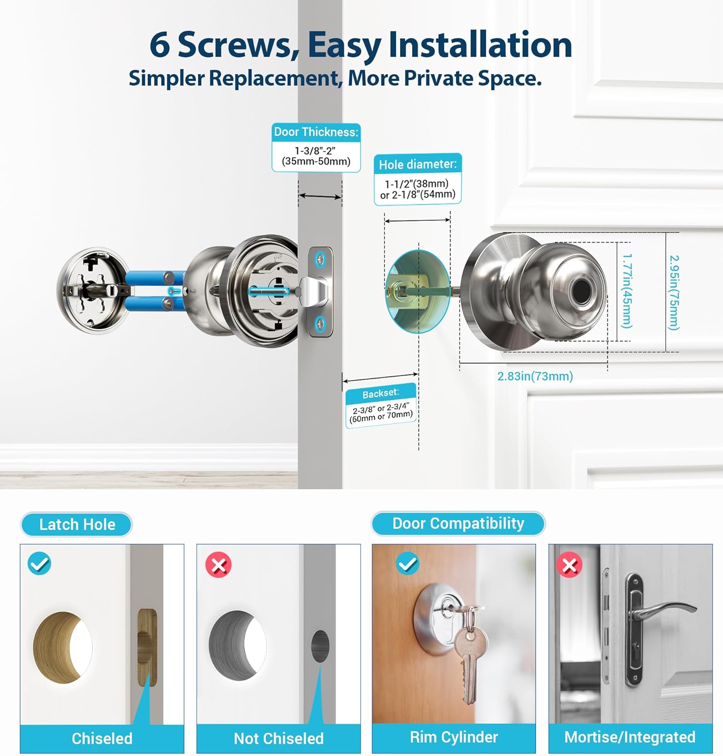 Smart Door Knobs Fingerprint Door Lock GHomeSmart K10