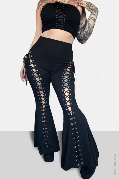commsmarket-Lace Up Flare Pants