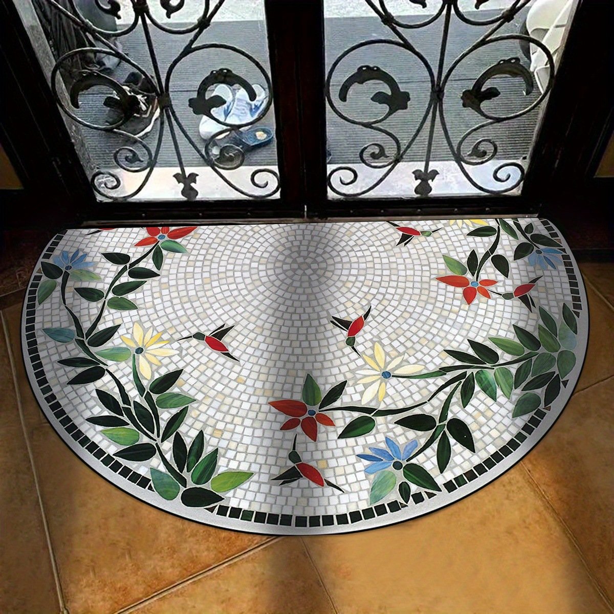 💖Boho Style Semicircular Door Mat - Non Slip Soft Floor Carpet
