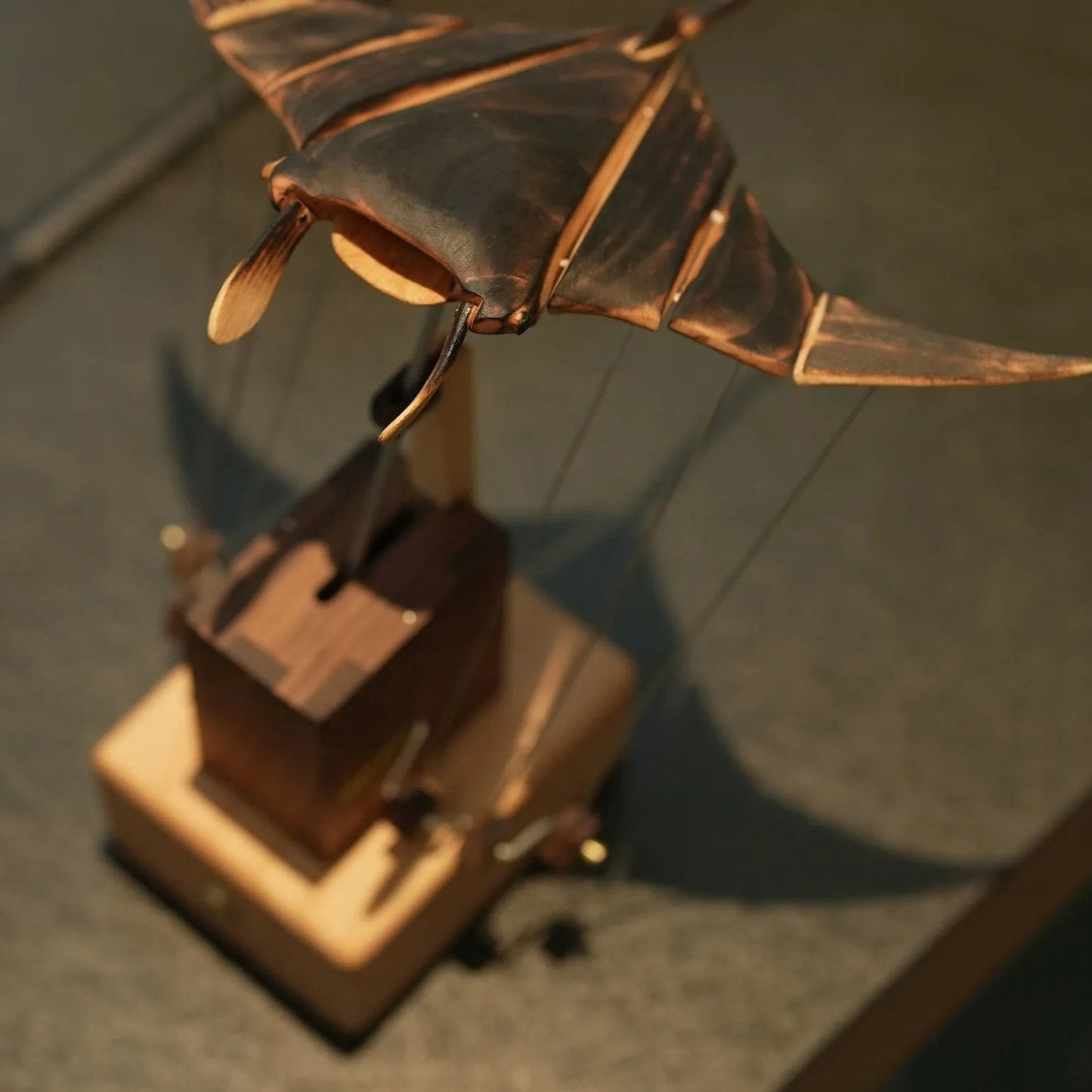 WaveWings - Animated Wooden Manta Sculpture