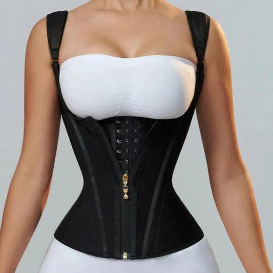 Zipper Breasted Vintage Body Shaping Top