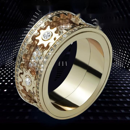Helloice Iced Out Rotating Gear Ring
