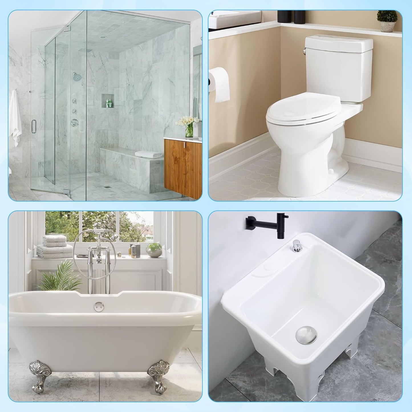 Disposable Toilet Brush Set – with Built-In Cleaner & 54 Refills