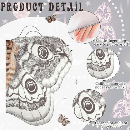 Grey Moth Wings Cape – Mystical Festival & Costume Shawl