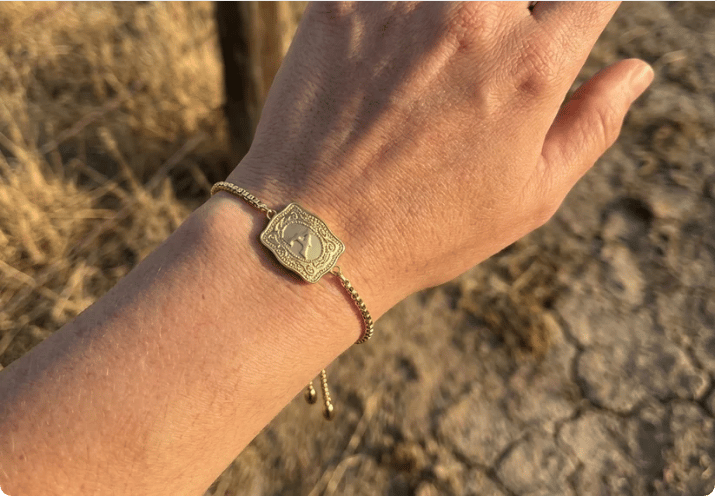 Maviglow™ – Personalized Western Initial Bracelet with Adjustable Bolo Chain 