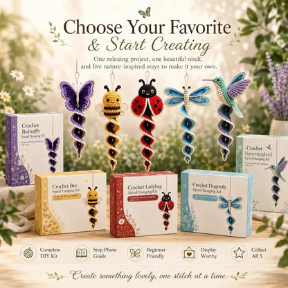 Beginner Crochet Spiral Hanging Garden Animal Decor DIY Kit