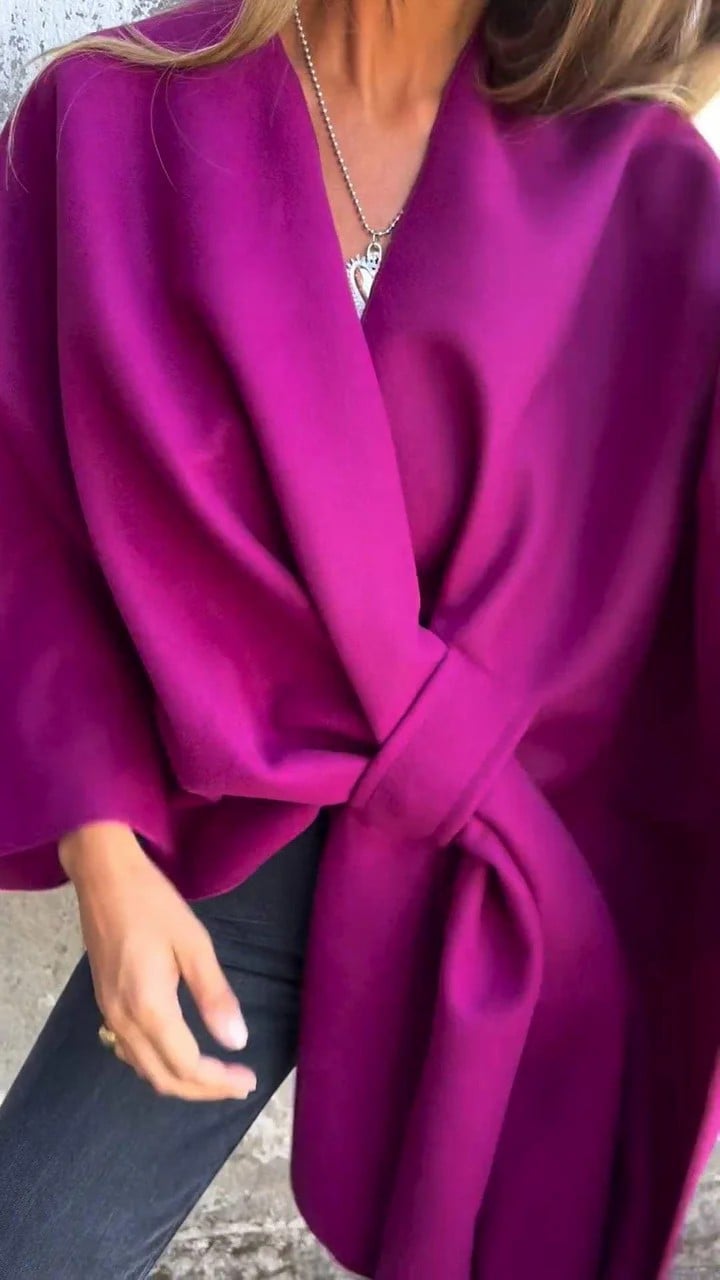 Casual V-neck Cape Jacket
