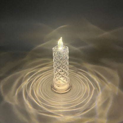 ✨ Crystal Rose Candlelight – Romantic glow without the mess