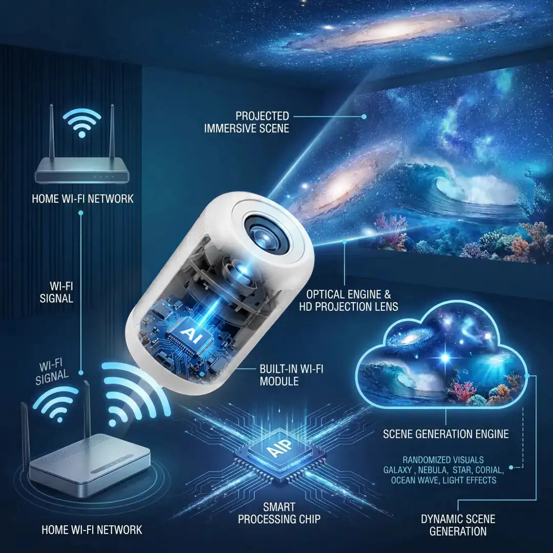 Comauo® Night Light Projector - Smart Holographic Star Projector
