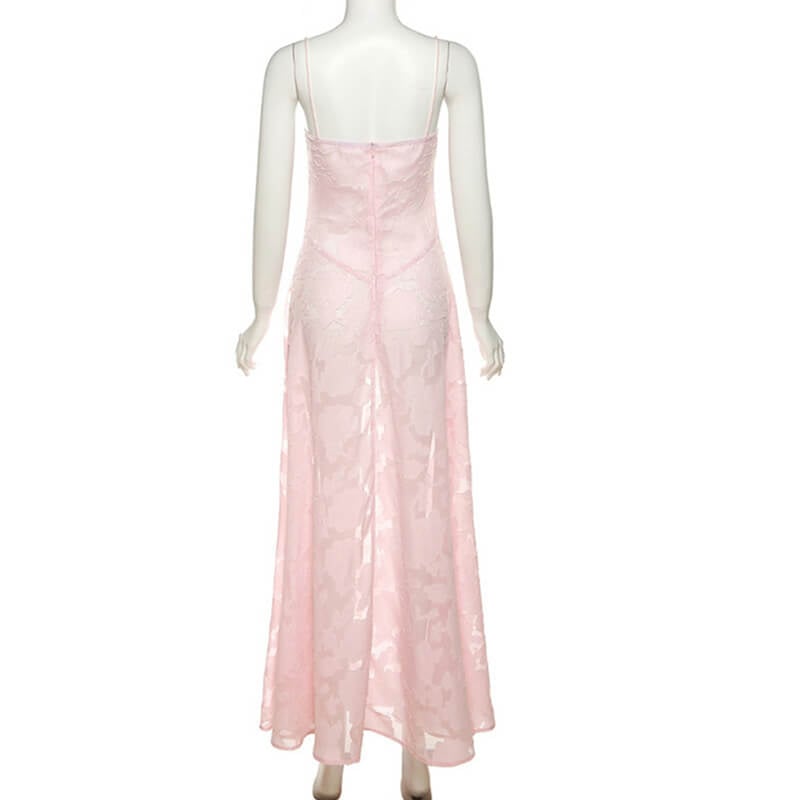 Fishbone halter dress crushed flower dress