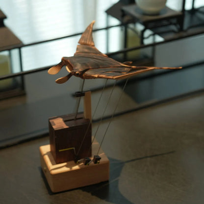 WaveWings - Animated Wooden Manta Sculpture