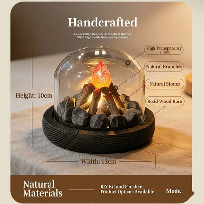 Mini Bonfire Flame Glass Dome Night Lamp - Image 5