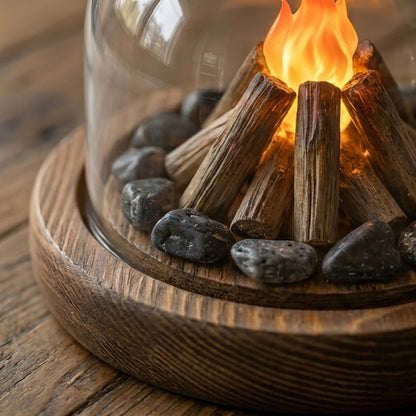 Mini Bonfire Flame Glass Dome Night Lamp - Image 3