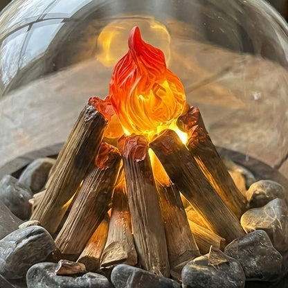 Mini Bonfire Flame Glass Dome Night Lamp - Image 2