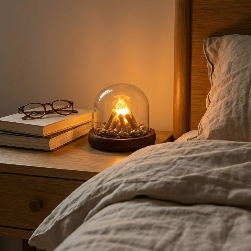 Mini Bonfire Flame Glass Dome Night Lamp - Image 4