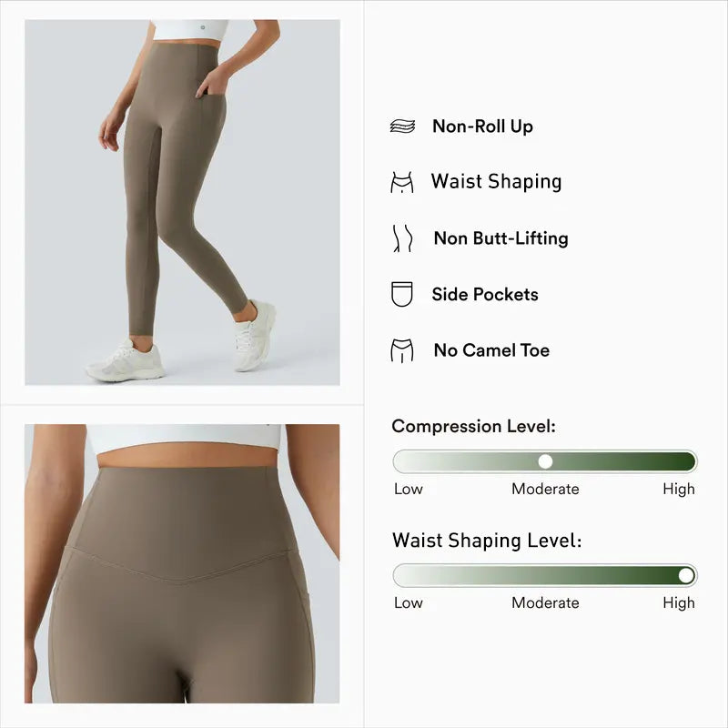 💥【Official Store】Alisanda® High Waisted Waist Shaping Pocket Shaping Training Leggings-cs