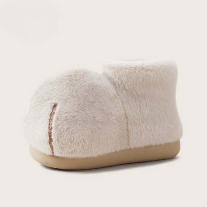 Cozy Big Cat Paw Slipper Cotton Boots Ultra-Soft Fleece-Lined Winter Booties