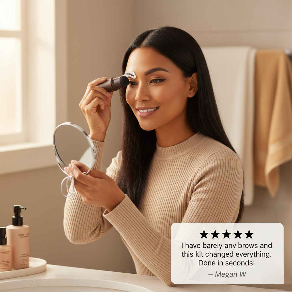 Archelle™ – Waterproof Eyebrow Stamp & Stencil Kit with 10 Brow Shapes + 1 +1 FREE