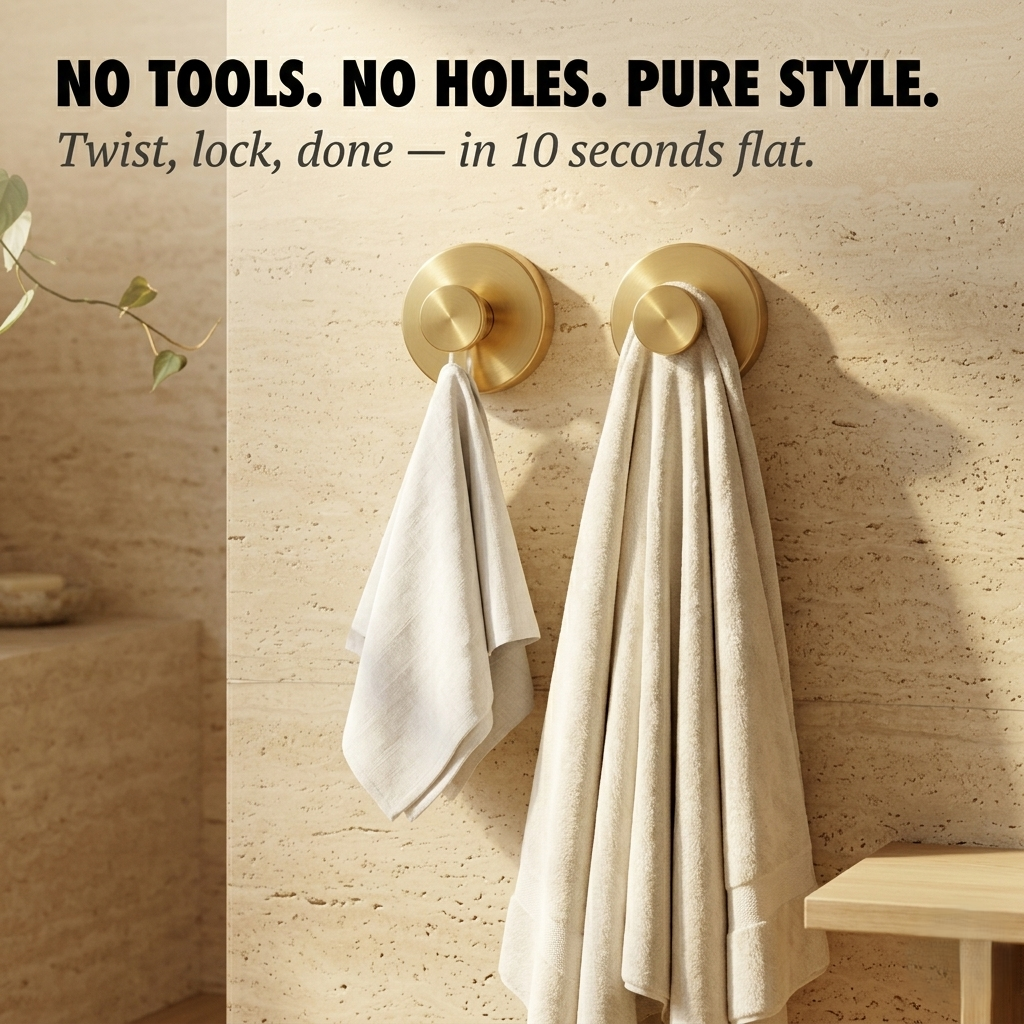 Mounvik™ – No-Drill Twist-Lock Suction Wall Hooks + 50% OFF