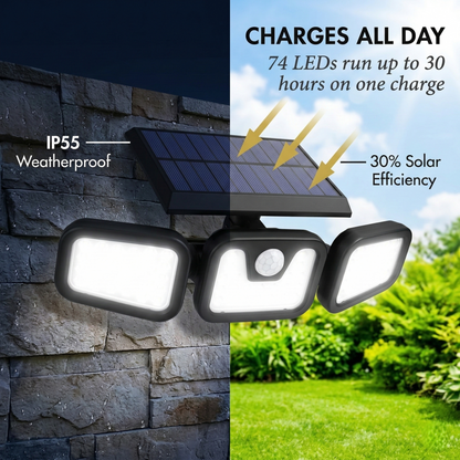 Beacroft™ – 3-Head 270° Solar Motion Sensor Security Light +50% OFF