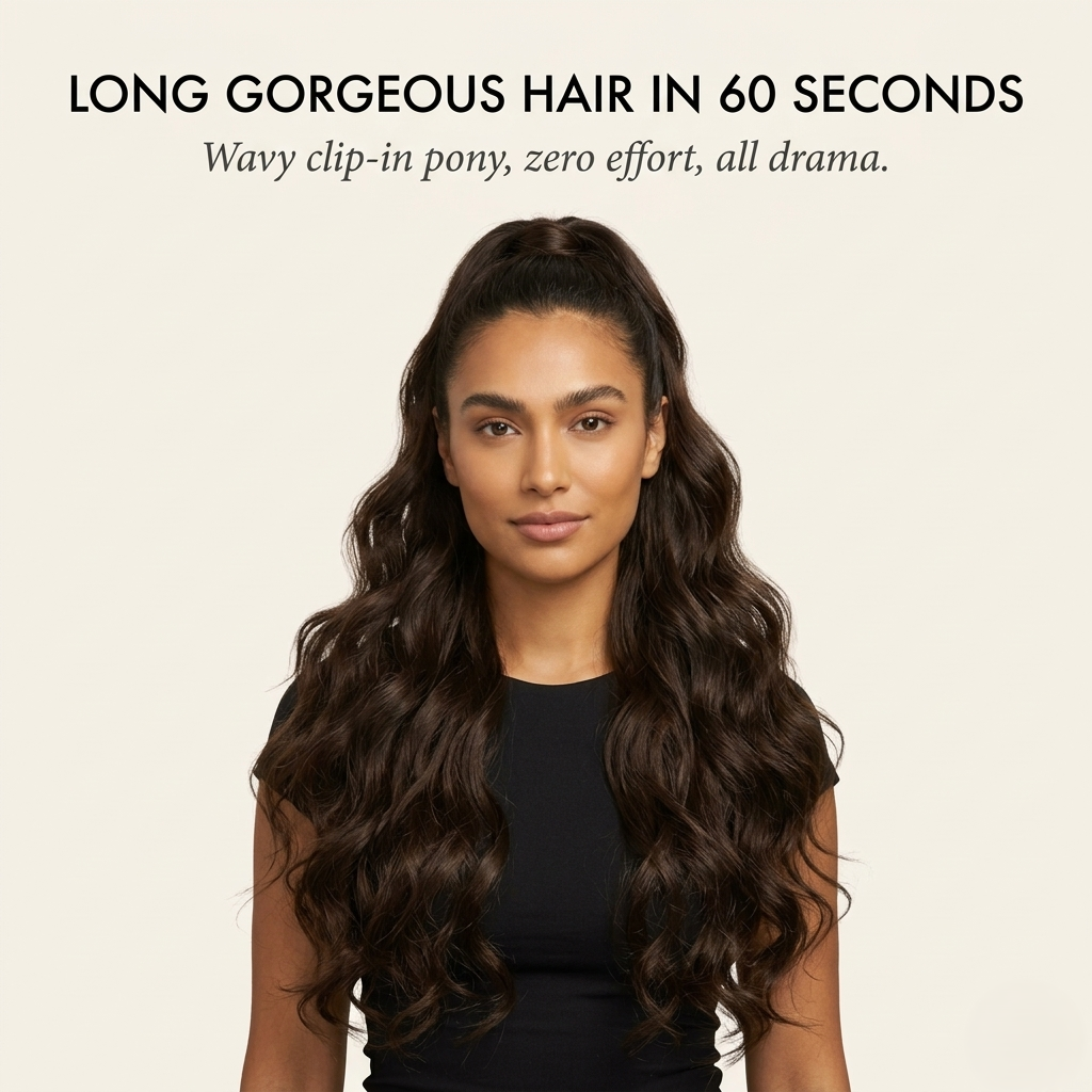 GlowMane™ – Long Curly Wavy Clip-In Ponytail Hair Extension + 50% OFF