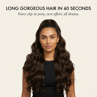 GlowMane™ – Long Curly Wavy Clip-In Ponytail Hair Extension + 50% OFF