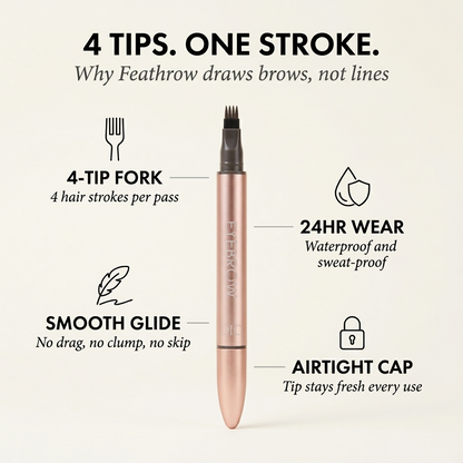 Maviglow™ – 4-Tip Micro-Fork Waterproof Eyebrow Pencil for Natural Hair-Like Strokes 