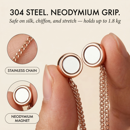 Cinchelle™ – Magnetic Clothing Clips with Double Chain Accent + 50% OFF