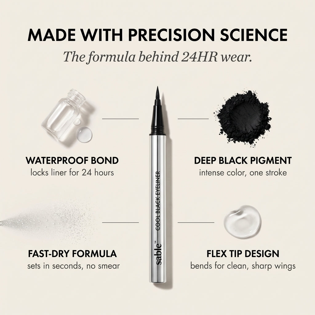 Sable™ – Waterproof Smudge-Proof 24HR Precision Liquid Eyeliner + 1+1 FREE