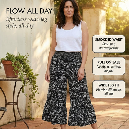 Maviglow™ – Smocked High Waist Flowy Wide Leg Pants + 50% OFF