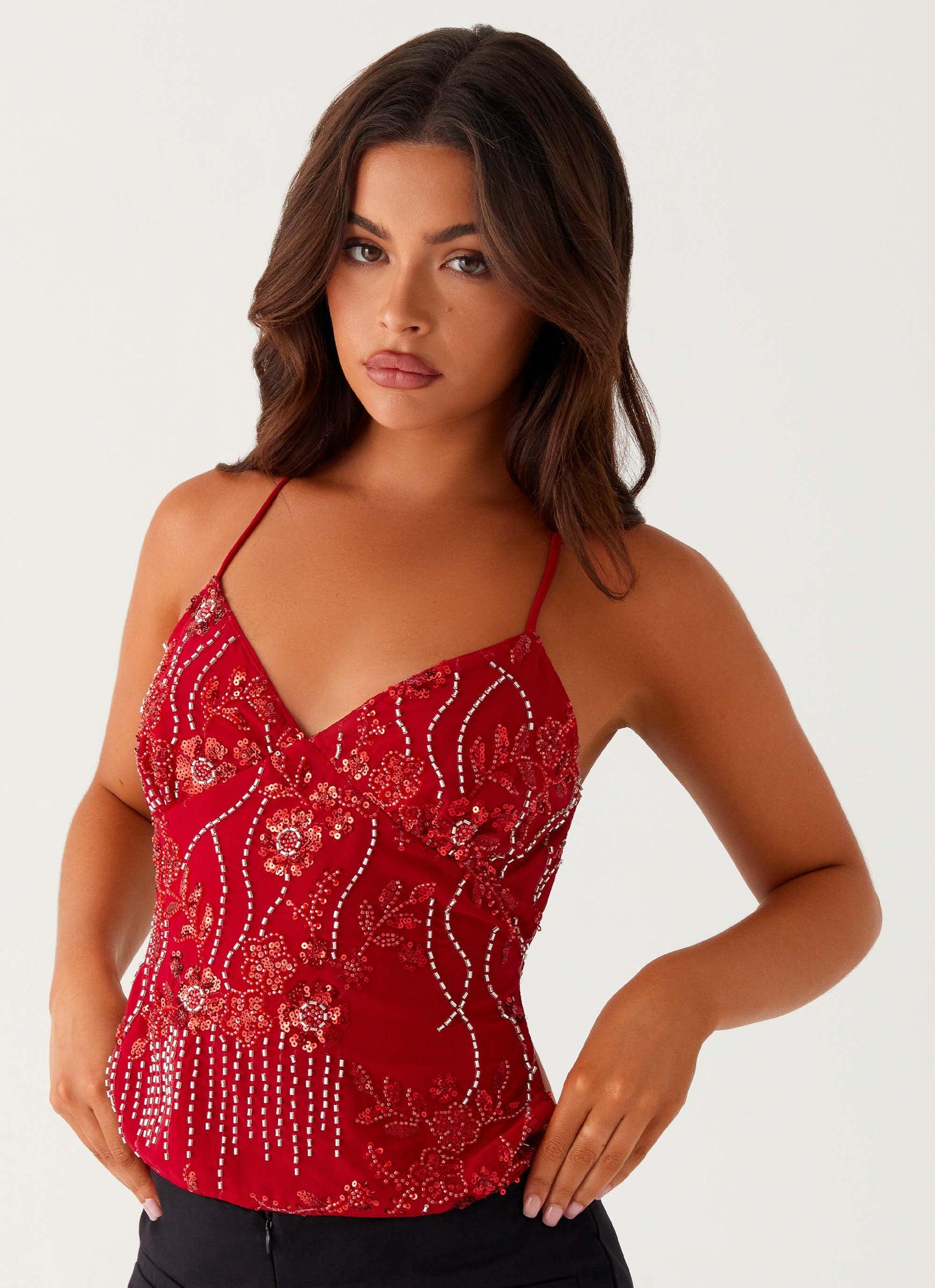 Sparkly V-Neck Cami Top
